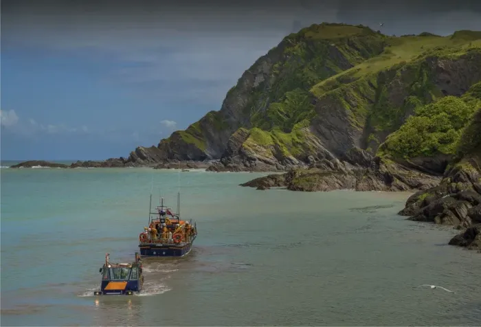 Framed Print : Lifeboat launch Ilfracombe Framed Print : Lifeboat launch Ilfracombe