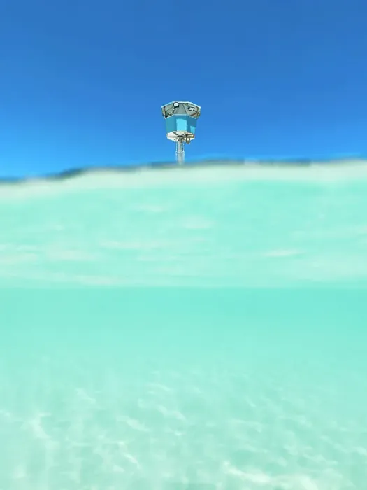 Framed Print : Lifeguard tower from under water