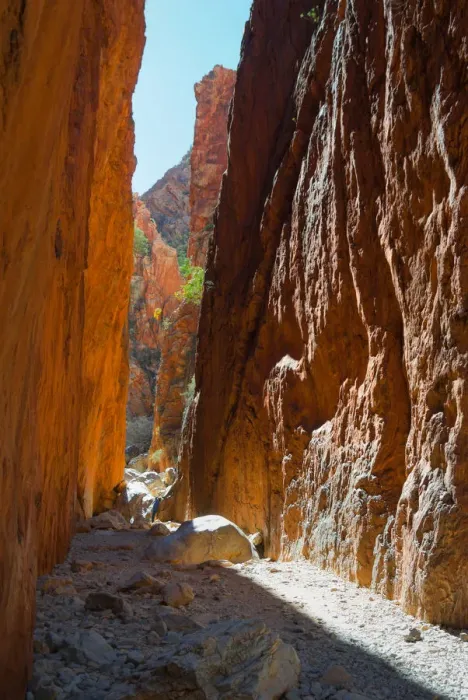 Framed Print : Light enters narrow Stanley Chasm, Australia