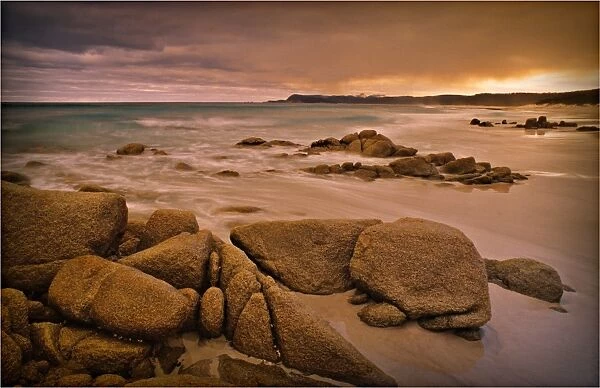 Last light at the friendly beaches, east coast of Tasmania