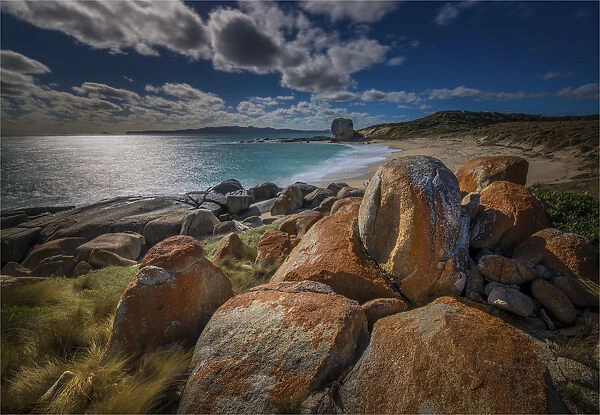 Back light at Marshall bay, west coastline of Flinders Island, Bass Strait, Tasmania, Australia