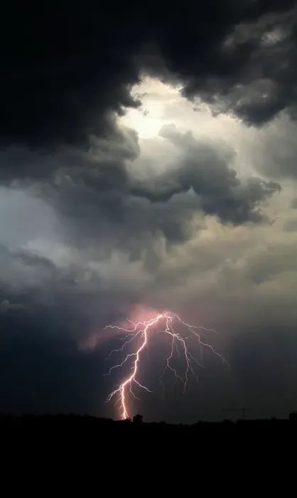 Framed Print : Lightning. Bolt of lightning from a stormy sky