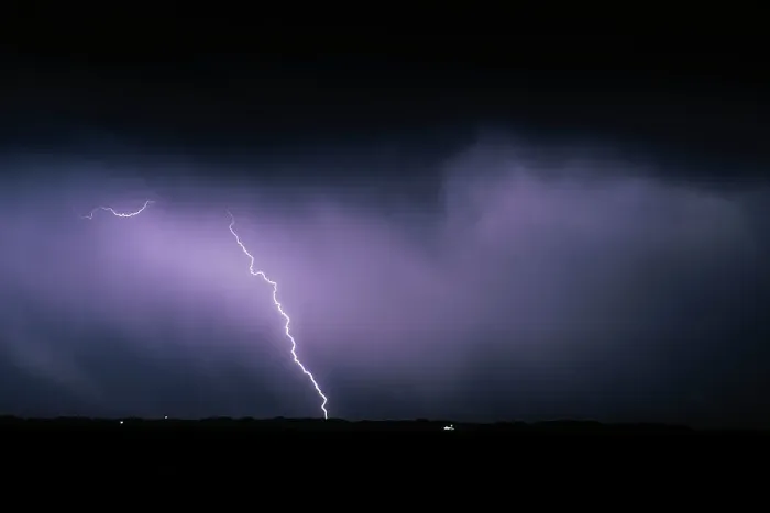 Framed Print : Lightning over the ocean