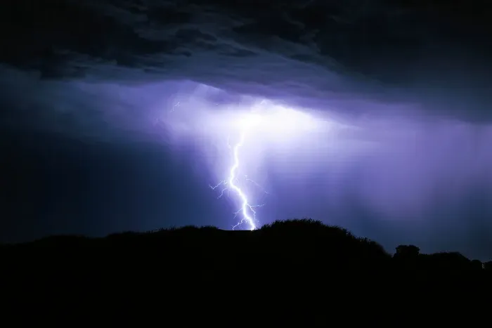 Framed Print : Lightning over the ocean