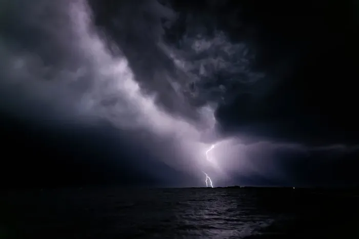 Framed Print : Lightning over the ocean Framed Print : Lightning over the ocean
