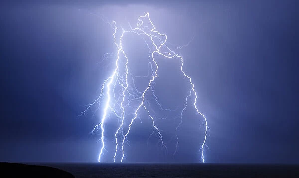 Lightning over southern ocean