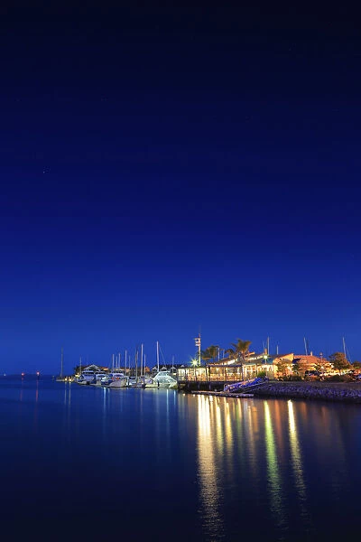 Lincoln Cove Marina at night. Port Lincoln
