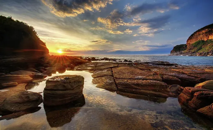 Framed Print : Litttle Beach sunrise