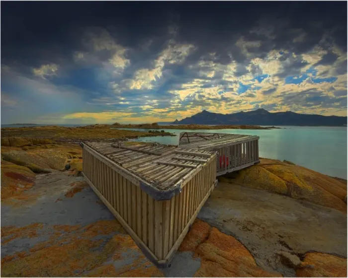 Framed Print : Lobster Storage Cages, Killiecrankie bay, Flinders Island, Bass Strait, Tasmania Framed Print : Lobster Storage Cages, Killiecrankie bay, Flinders Island, Bass Strait, Tasmania