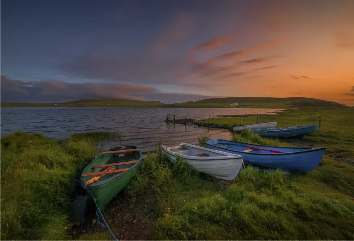 Framed Print : Loch Spiggie, Shetland Islands, Scotland