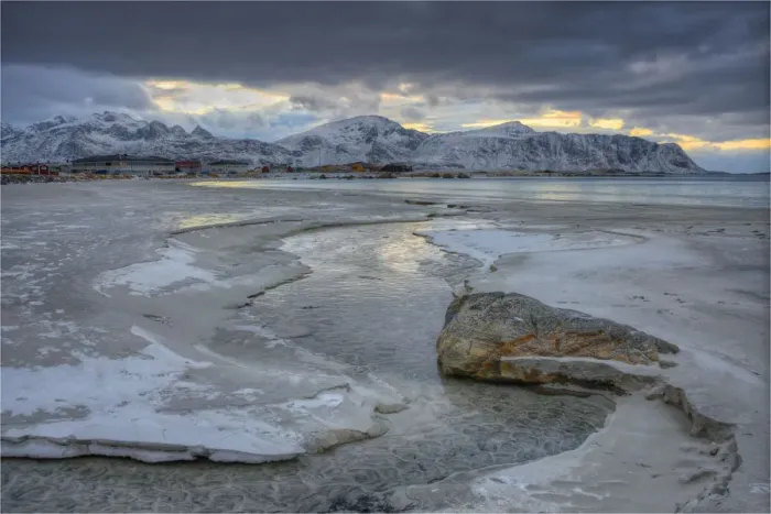 Framed Print : Lofoten Peninsular, winter wonderland, Arctic circle, Norway