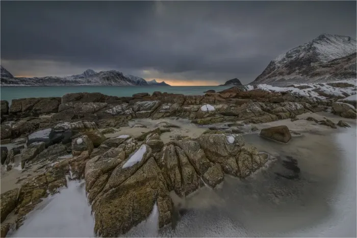 Framed Print : Lofoten Peninsular, winter wonderland, Arctic circle, Norway