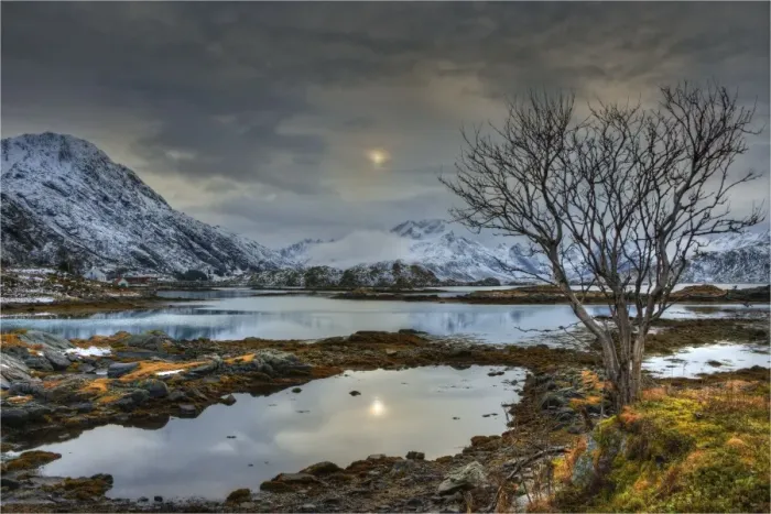 Framed Print : Lofoten Peninsular, winter wonderland, Arctic circle, Norway
