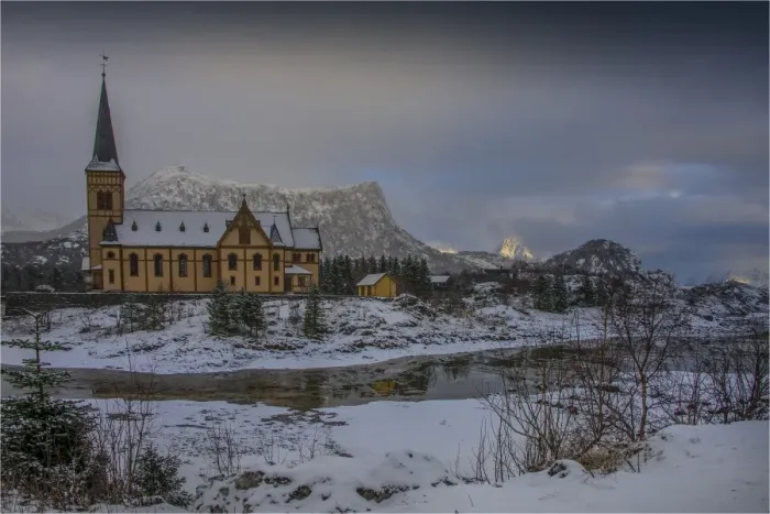 Framed Print : Lofoten Peninsular, winter wonderland, Arctic circle, Norway Framed Print : Lofoten Peninsular, winter wonderland, Arctic circle, Norway