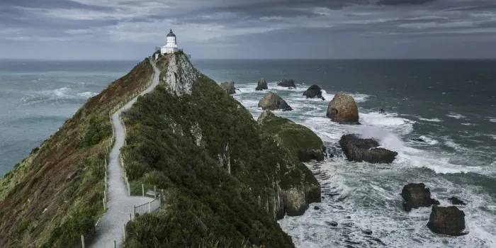 Framed Print : Lonely Lighthouse, New Zealand
