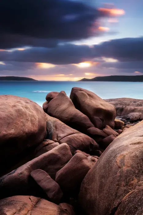 Framed Print : Long exposure sunset Twilight beach Framed Print : Long exposure sunset Twilight beach