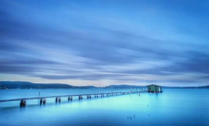 Framed Print : Long exposure wharf