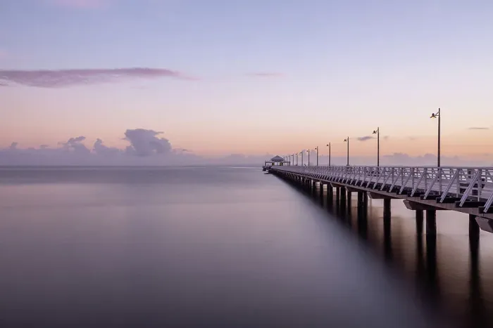 Framed Print : long pier. beach trip