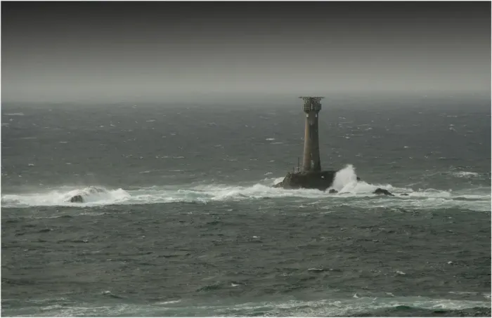 Framed Print : Longships Lighthouse in rough weather, Lands end Cornwall, England Framed Print : Longships Lighthouse in rough weather, Lands end Cornwall, England