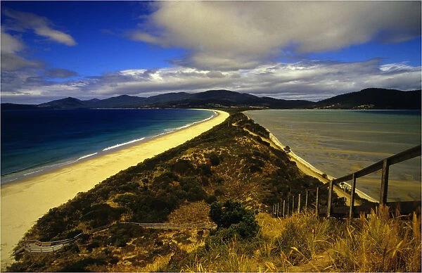 Looking southwards at the Isthmus between north and south Bruny Island, southern Tasmania
