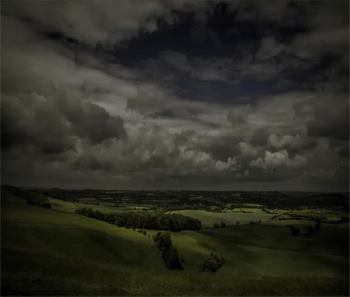 Framed Print : The lovely rolling hills and magnificent countryside of the Cranborne Chase, Dorset, England, United Kingdom
