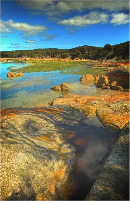 Framed Print : Low tide in the estuary of the north East river, Flinders Island, Tasmania