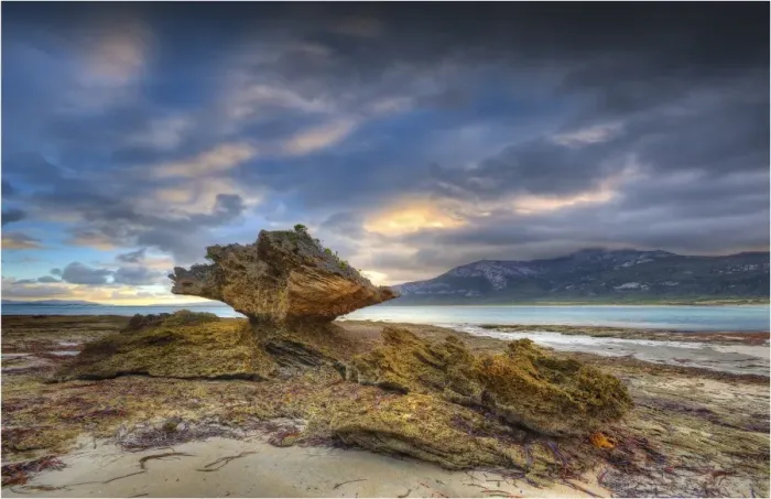 Framed Print : Low tide at Fotheringate beach, Lacota, Strzelecki range, flinders Island, Tasmania Framed Print : Low tide at Fotheringate beach, Lacota, Strzelecki range, flinders Island, Tasmania