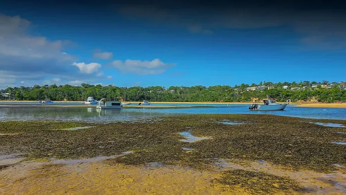 Framed Print : Low Tide Merimbula, Southern coastline of NSW, Australia