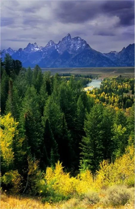 Framed Print : Magnificent scenery of the Teton mountain range, Snake River overlook, Grand Tetons National Park, Wyoming, USA