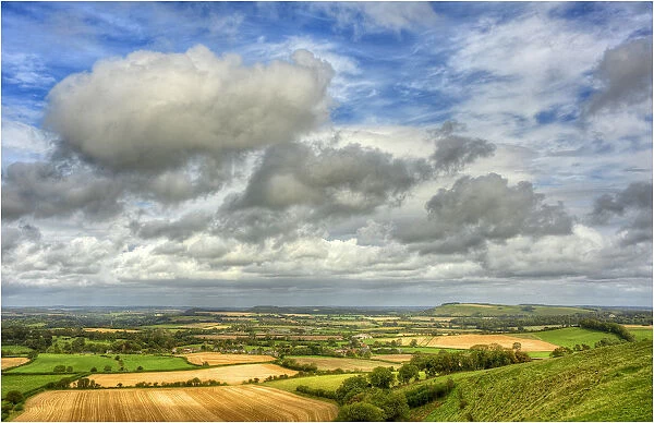 The magnificent view of English countryside on the Cranborne Chase, Wiltshire