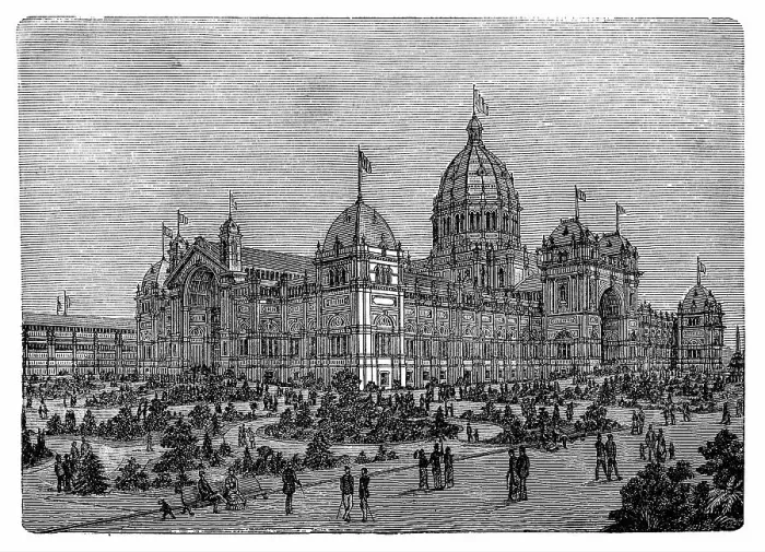 Framed Print : Main building of the Melbourne World Exhibition in 1880