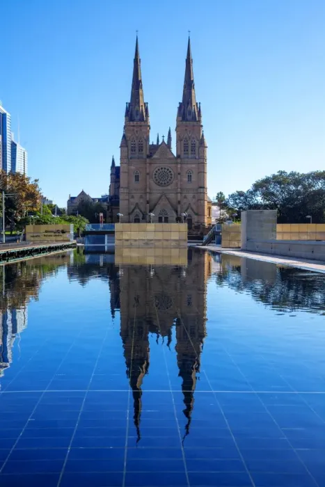 Framed Print : Main Front of St Marys Cathedral, Sydney, New South Wales, Australia