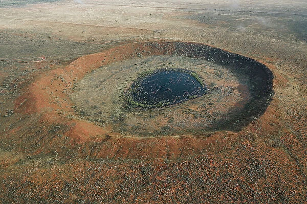 Majestic aerial image showing Wolfe Creek Meteorite Crater, Western Australia, Australia