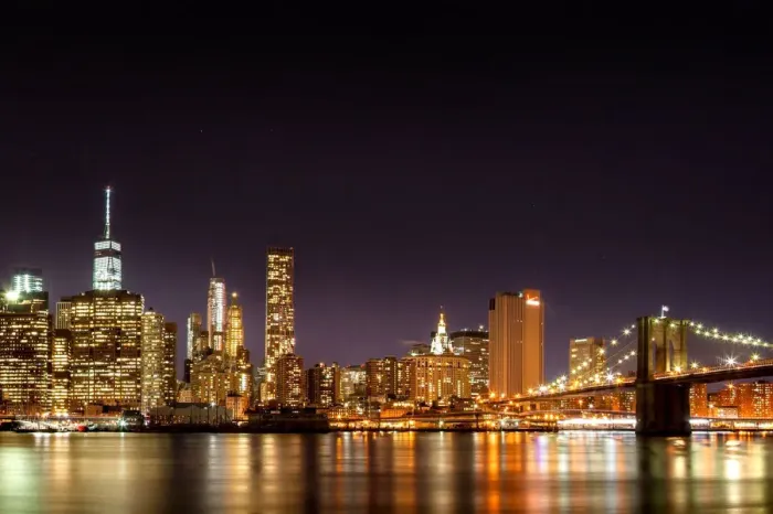 Framed Print : Manhattan skyline at night Framed Print : Manhattan skyline at night