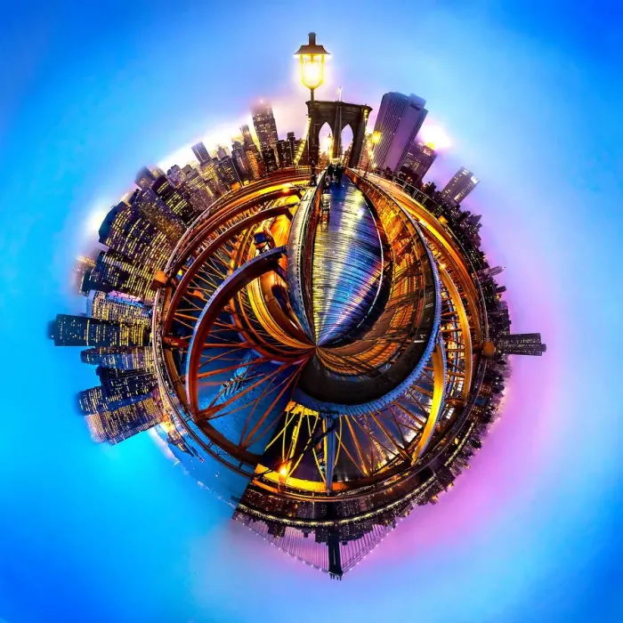 Framed Print : Manhattan spherical view Framed Print : Manhattan spherical view