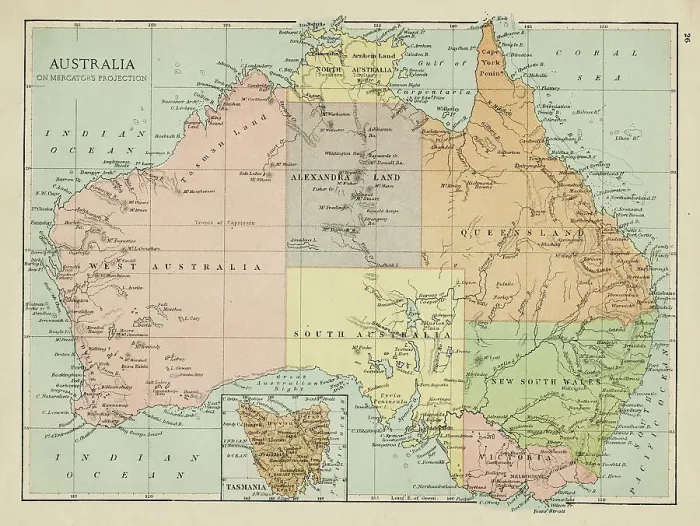 Framed Print : Map of Australia Framed Print : Map of Australia