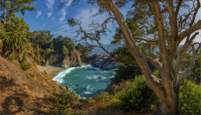 Framed Print : Mcway falls, Californian coastline, USA