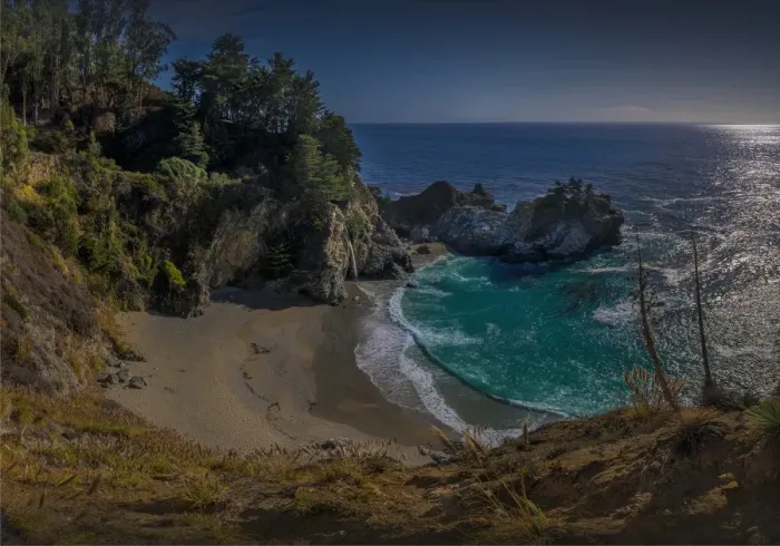 Framed Print : Mcway falls, Californian coastline, USA