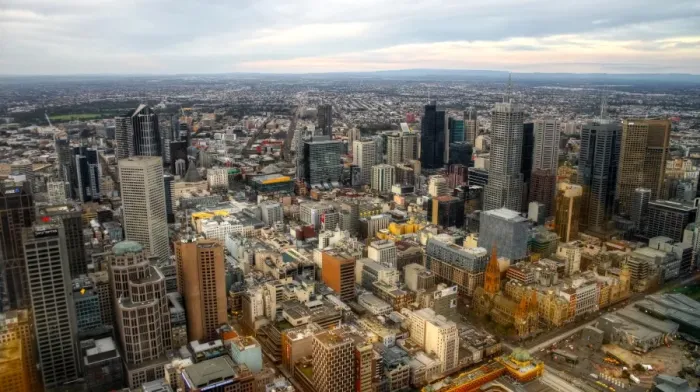 Framed Print : Melbourne city bird view from Eureka Tower