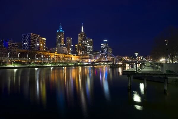 Melbourne city centre reflection on Yarra river