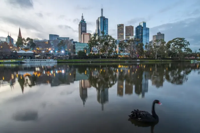 Framed Print : Melbourne city in the evening, Australia