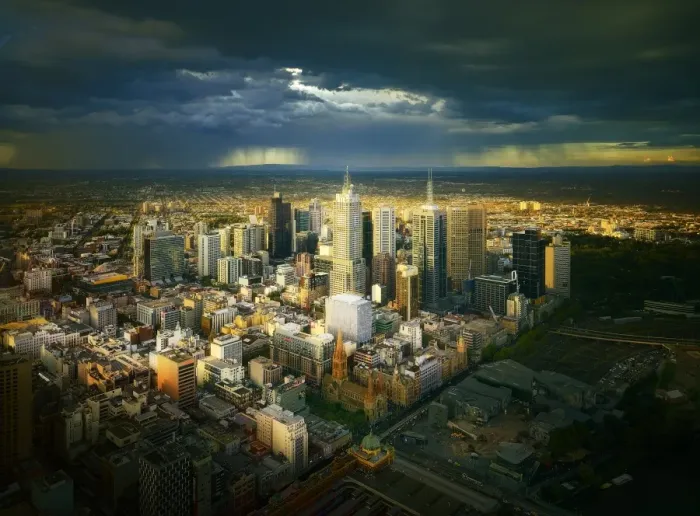 Framed Print : Melbourne City After Strom