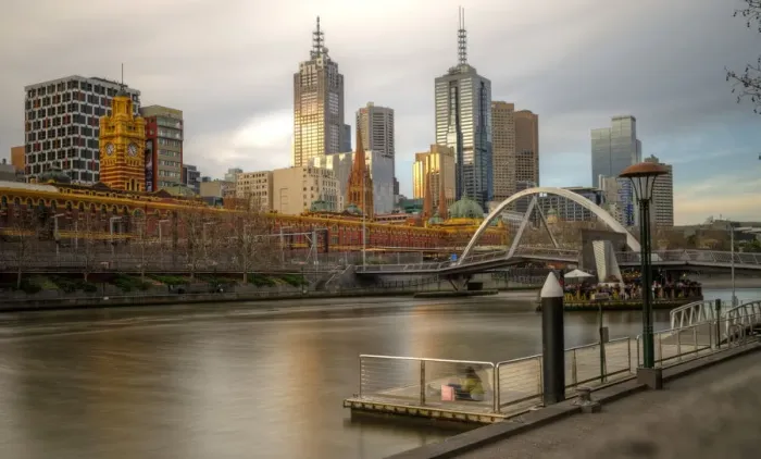 Framed Print : Melbourne city view from Southbank pier Framed Print : Melbourne city view from Southbank pier