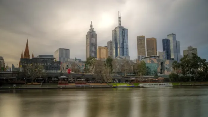 Framed Print : Melbourne city and Yarra river view from Southbank