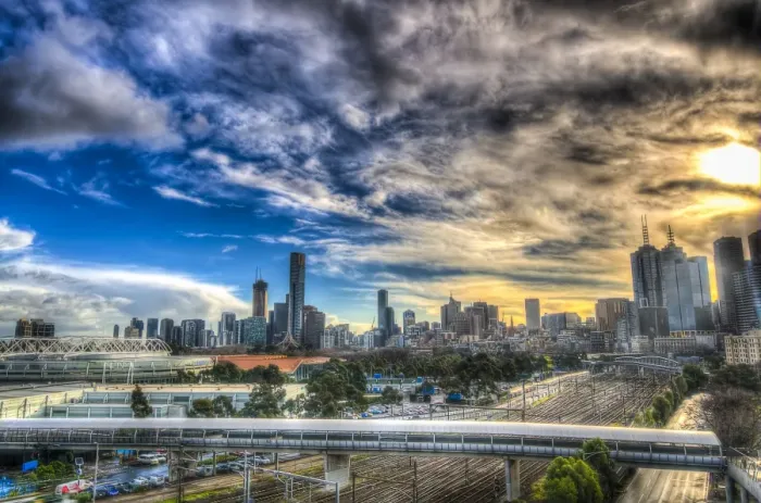 Framed Print : Melbourne on a Cloudy day Framed Print : Melbourne on a Cloudy day