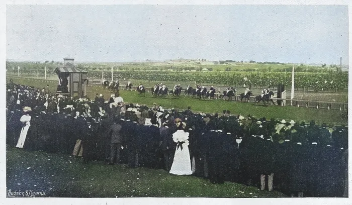 Framed Print : Melbourne Cup, Thoroughbred horse race, Victorian, 1890s, Vintage photograph, 19th Century