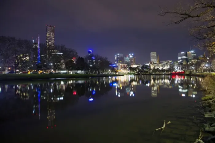 Framed Print : Melbourne night reflections Framed Print : Melbourne night reflections