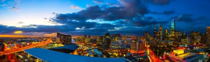 Framed Print : Melbourne Panoroma (Blue period)