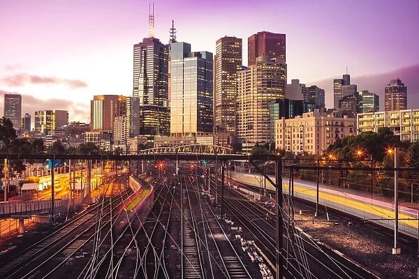 Melbourne Railways, Flinders Street from Jolimont Station