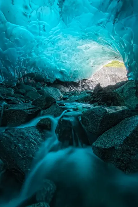 Framed Print : Mendenhall Ice cave